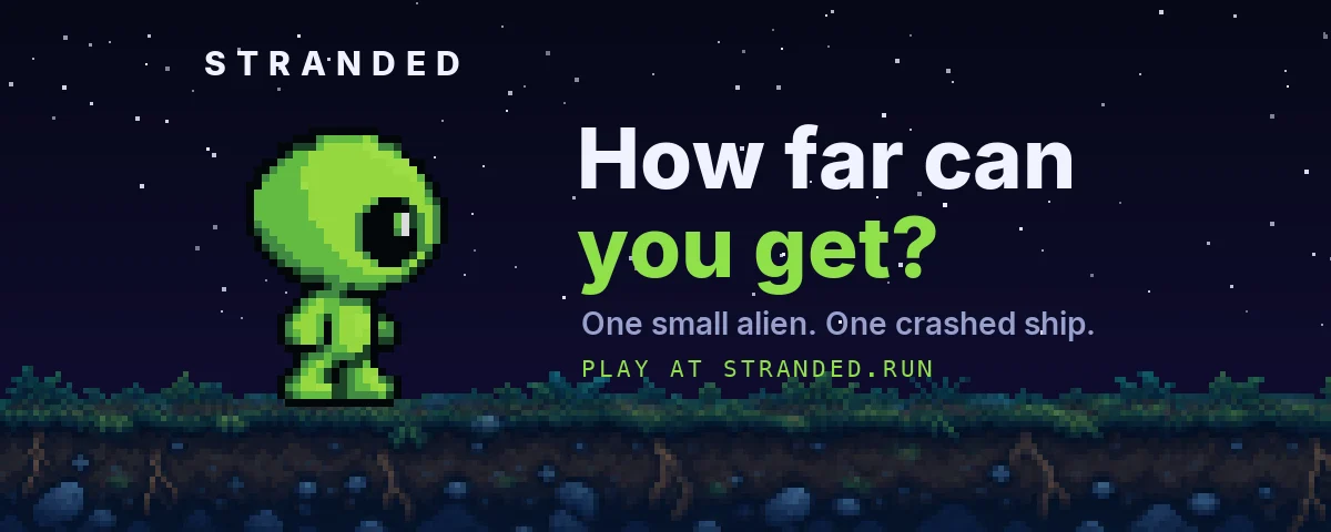 STRANDED — A little green alien